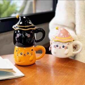MT09986 TAZA CERAMICA GATO CON SOMBRERO