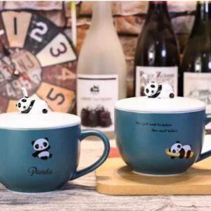 MT09966 TAZA TAZON CERAMICA PANDA AZUL