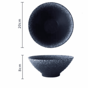 BOWL CERAMICA 8 ESTILO ORIENTAL NEGRO Y BLANCA"