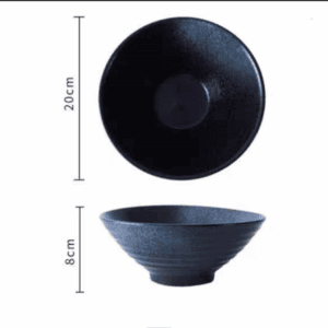 BOWL CERAMICA 8 ESTILO ORIENTAL NEGRO"