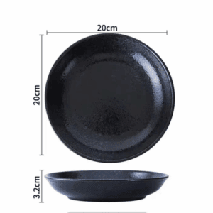 PLATO HONDO CERAMICA 8 NEGRO"