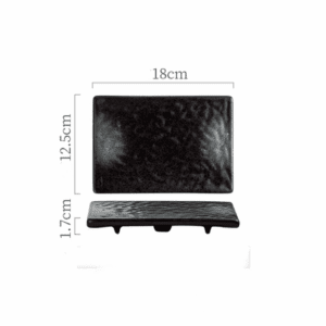 PLATO SUSHI CERAMICA 7.5 NEGRO Y BLANCO"