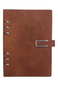 CUADERNO RAYADO ANILLADO RECARGABLE A5 MARRON 7868 (A50005)