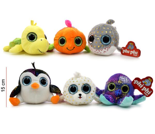 ANIMALES DE MAR 15CM CON BRILLOS