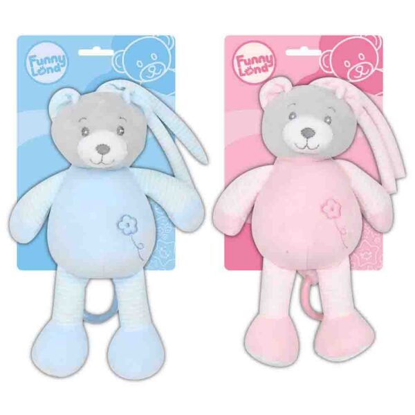 Cunero Musical De Plush Oso Rosa/Celeste