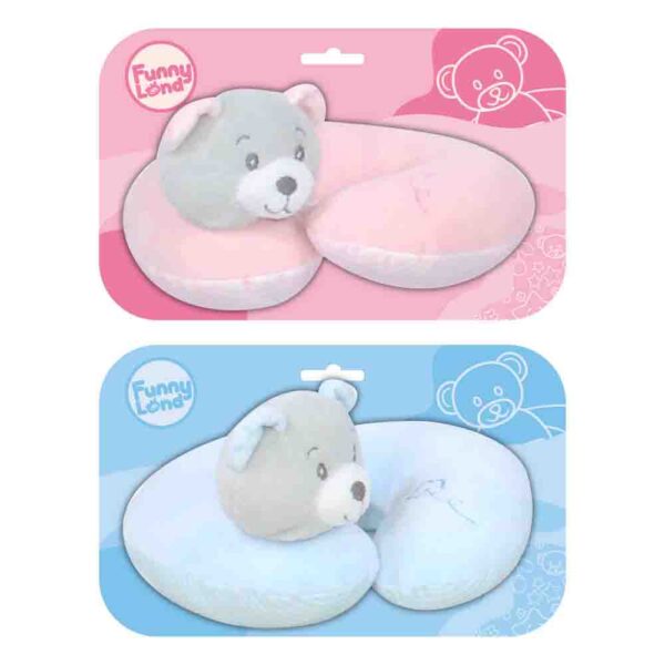 Cuellito Plush Oso Rosa/Celeste 18 Cm