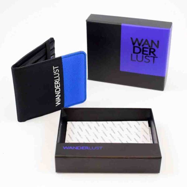 Billetera Hombre En Caja Canvas Con PU Con Elastico 10.7x8.8 Cm