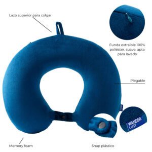 Almohadita De Viaje Memory Foam Plegable Con Funda Wanderlust