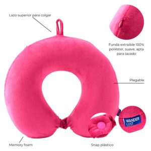 Almohadita De Viaje Memory Foam Plegable Con Funda Wanderlust