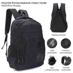 Mochila Portanotebook Urban Mode 18" 2 Compartimentos 1 Bolsillo