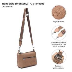 Bandolera Brighton 3 Cierres Y Bolsillo 26x16x8 Cm