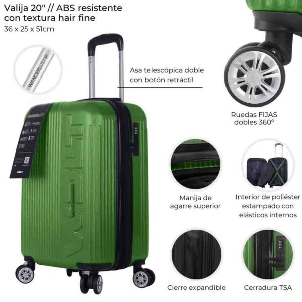 Valija Urban Mode Hard ABS Plata 20" Doble Rueda