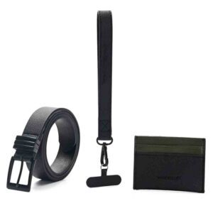 Set De Accesorios Con Caja Llavero Tarjetero Y Cinturon