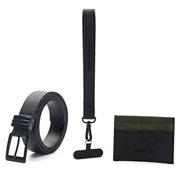 Set De Accesorios Con Caja Llavero Tarjetero Y Cinturon