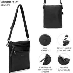 Bandolera Rif Tres Cierres Bolsillo 26x23 Cm