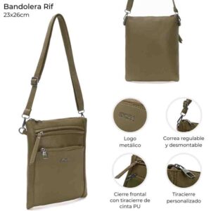 Bandolera Rif Tres Cierres Bolsillo 26x23 Cm