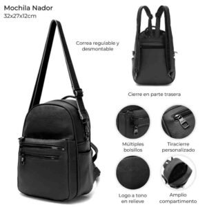 Mochila Nador Doble Correa 32x27x12 Cm
