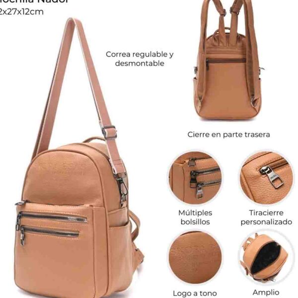 Mochila Nador Doble Correa 32x27x12 Cm