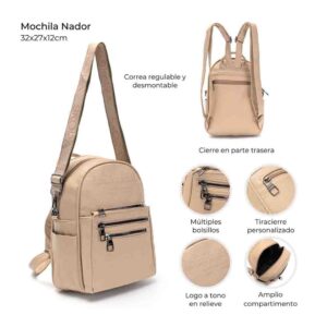 Mochila Nador Doble Correa 32x27x12 Cm