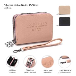 Billetera Nador Doble Cierre 13x10x4 Cm