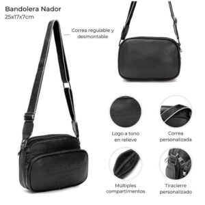Bandolera Nador Cierre Decorativo Con Bolsillo Frontal