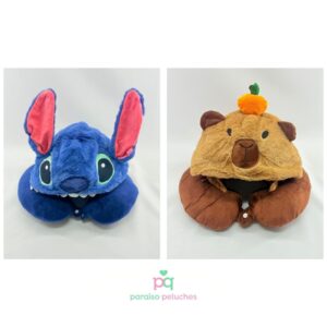 CUELLO DE VIAJE CON GORRO STITCH - CAPIBARA CON GORRO - precio x unidad