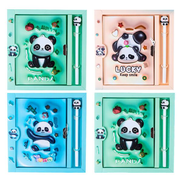 Diario Panda Con Birome 48 Hjs.13x18 Cm